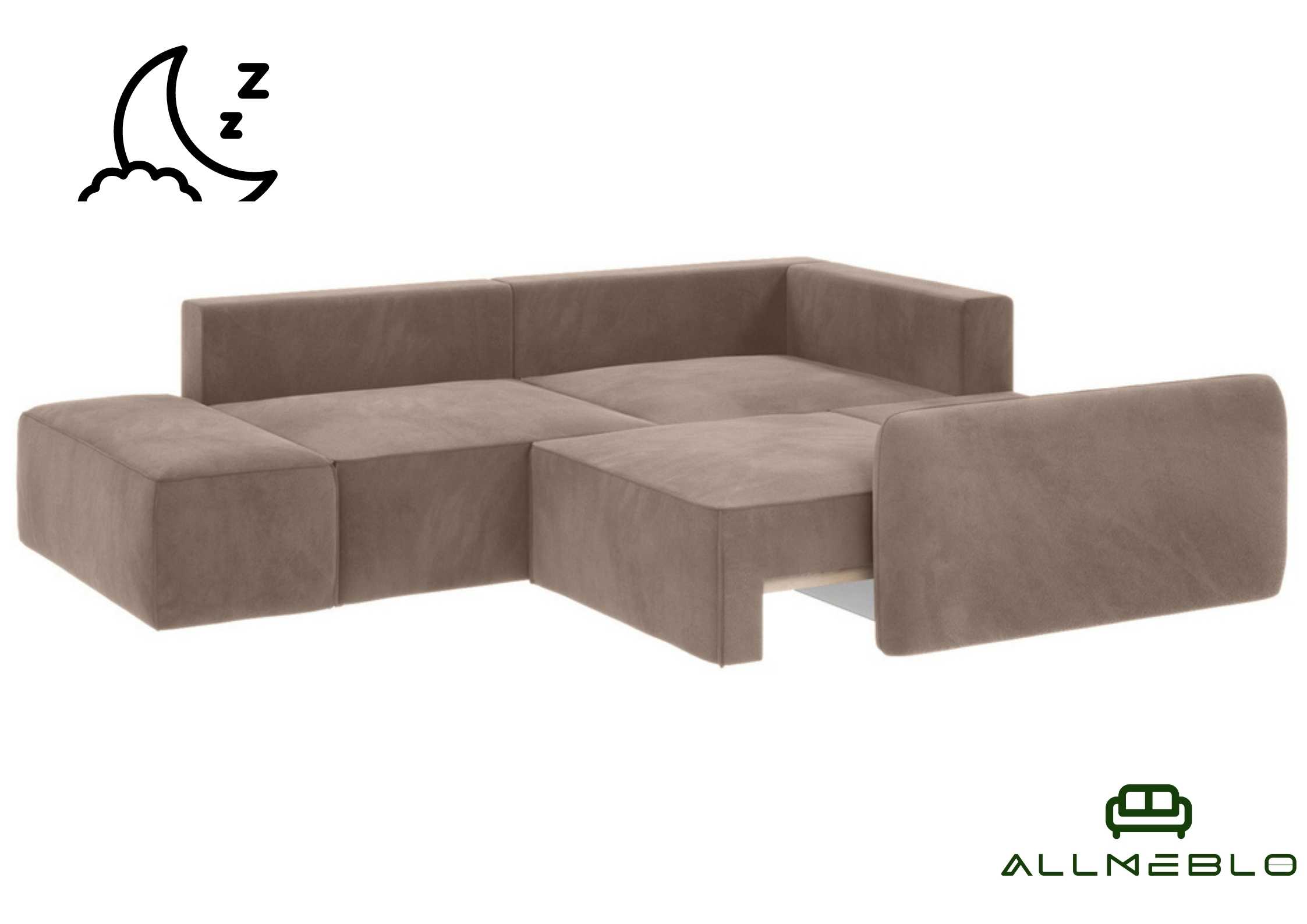 Funkcja spania narożnika Vinci 3 z pufą